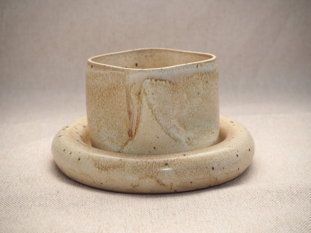 Flat White Wavy Cup Coaster Set