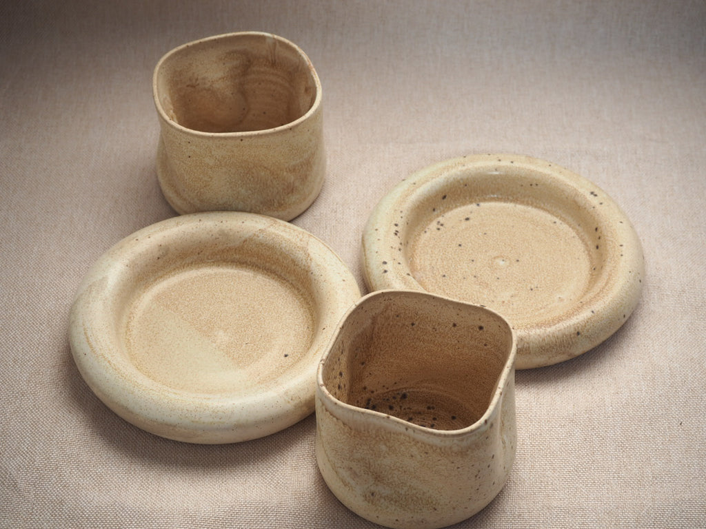 Flat White Wavy Cup Coaster Set
