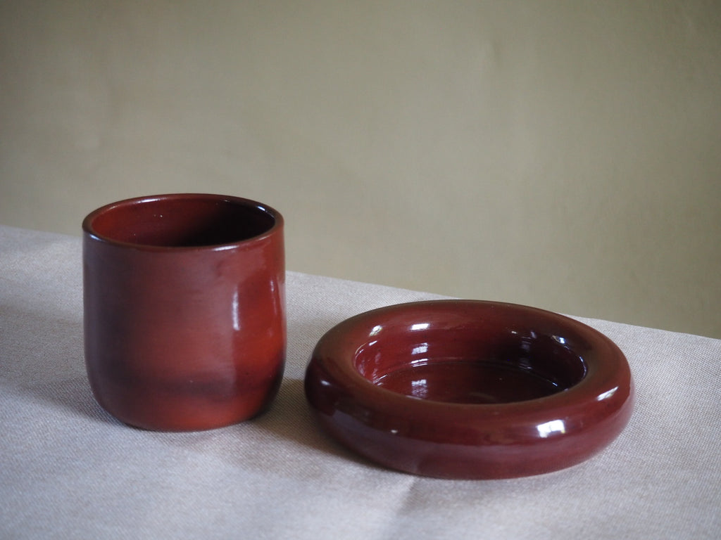 Bubble Coaster Cup Set Burgundy