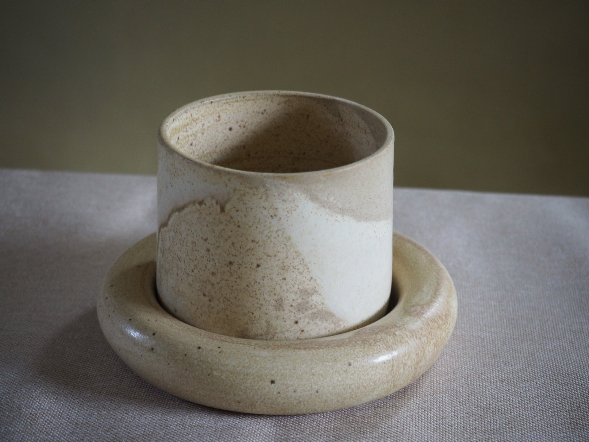 Bubble Coaster Cup Set Cream