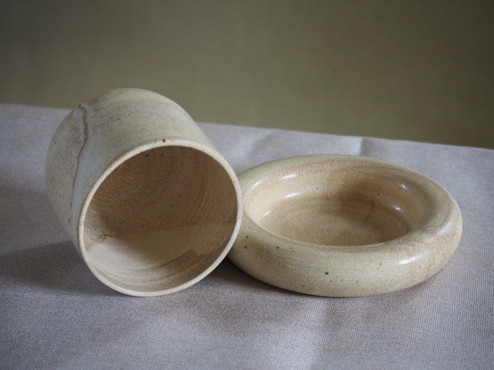 Bubble Coaster Cup Set Cream
