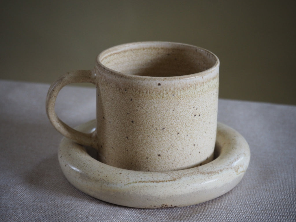 Bubble Coaster Mug Set Cream