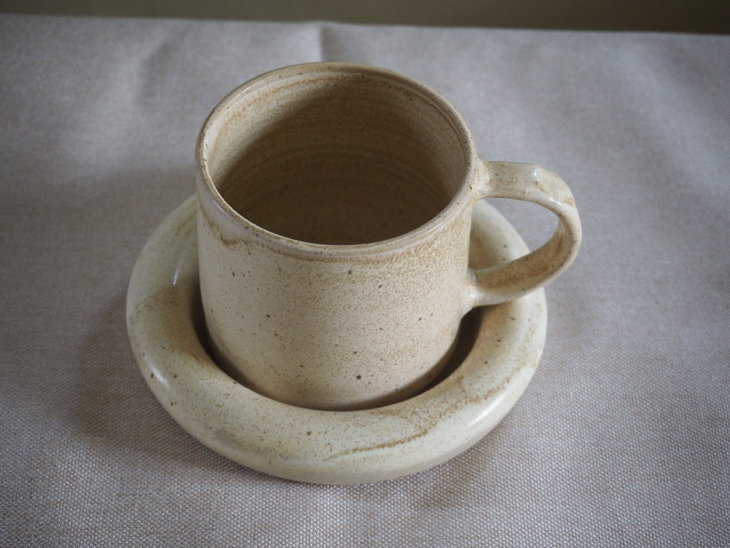 Bubble Coaster Mug Set Cream